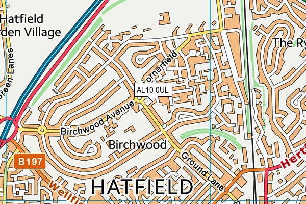 AL10 0UL map - OS VectorMap District (Ordnance Survey)