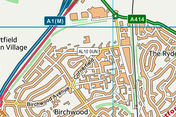 AL10 0UN map - OS VectorMap District (Ordnance Survey)