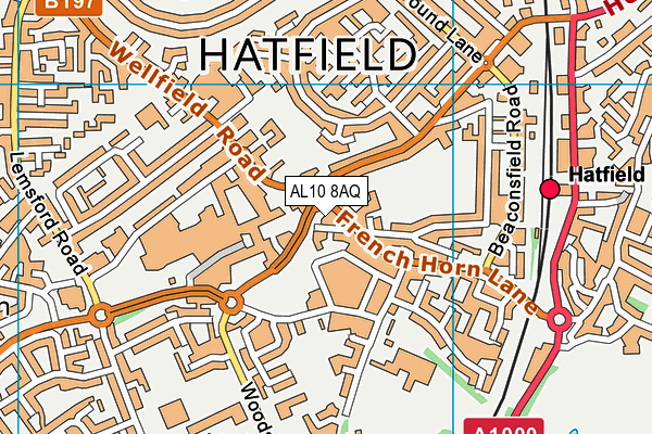 AL10 8AQ map - OS VectorMap District (Ordnance Survey)