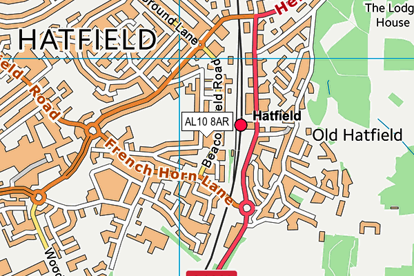 AL10 8AR map - OS VectorMap District (Ordnance Survey)