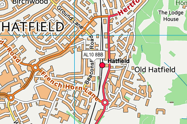 AL10 8BB map - OS VectorMap District (Ordnance Survey)