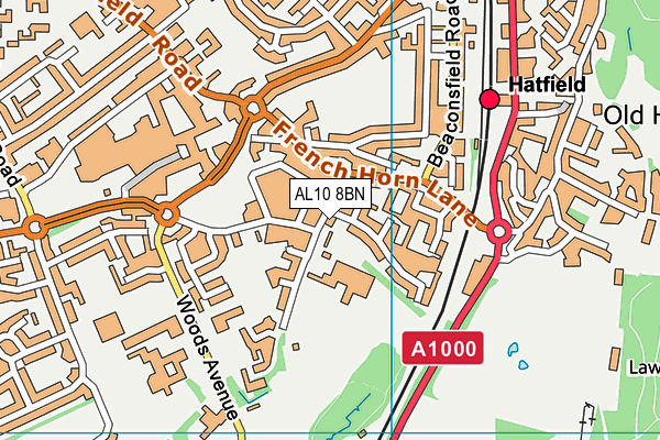 AL10 8BN map - OS VectorMap District (Ordnance Survey)