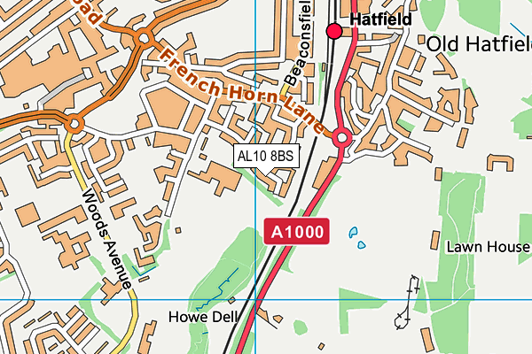 AL10 8BS map - OS VectorMap District (Ordnance Survey)