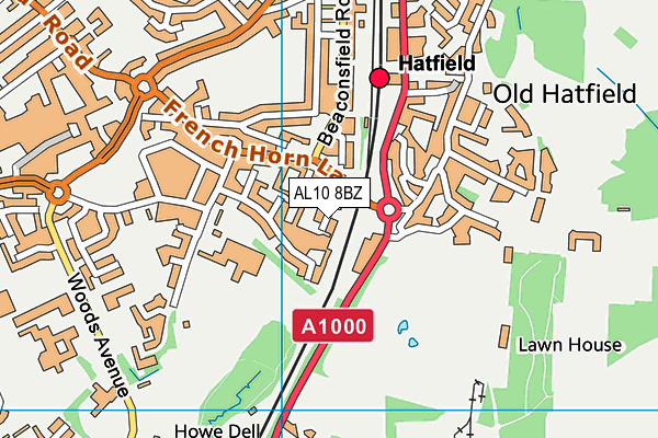 AL10 8BZ map - OS VectorMap District (Ordnance Survey)