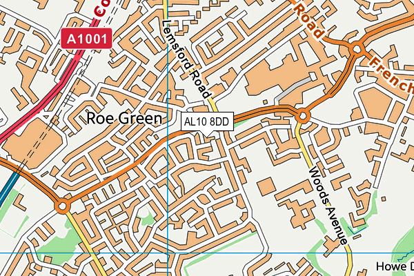 AL10 8DD map - OS VectorMap District (Ordnance Survey)