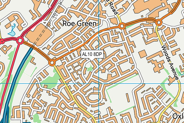 AL10 8DP map - OS VectorMap District (Ordnance Survey)