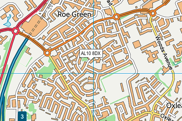 AL10 8DX map - OS VectorMap District (Ordnance Survey)