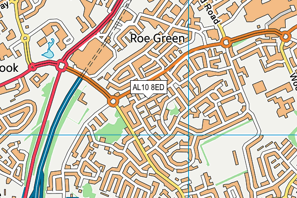 AL10 8ED map - OS VectorMap District (Ordnance Survey)