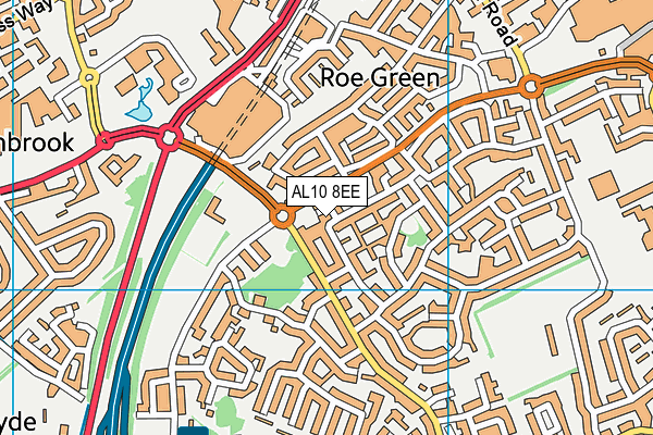 AL10 8EE map - OS VectorMap District (Ordnance Survey)