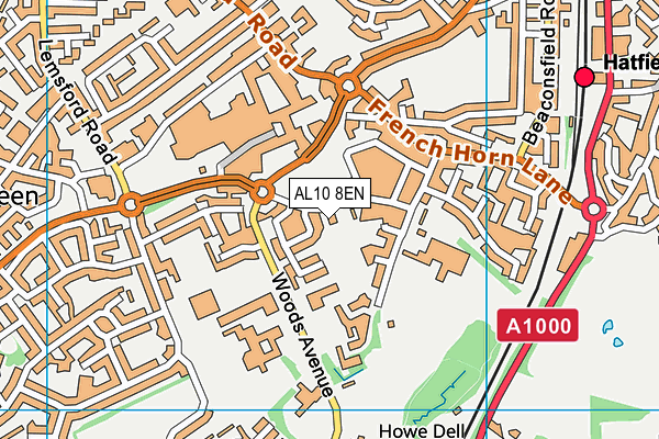 AL10 8EN map - OS VectorMap District (Ordnance Survey)