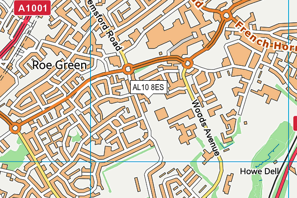 Hatfield Community Free School map (AL10 8ES) - OS VectorMap District (Ordnance Survey)
