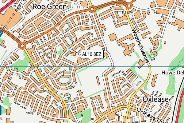 AL10 8EZ map - OS VectorMap District (Ordnance Survey)