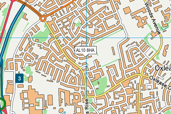 AL10 8HA map - OS VectorMap District (Ordnance Survey)