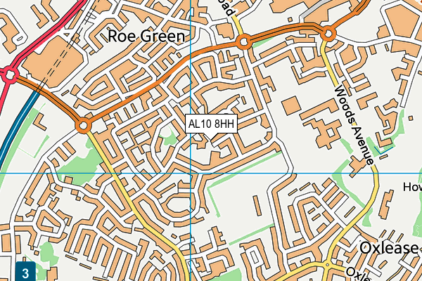 AL10 8HH map - OS VectorMap District (Ordnance Survey)