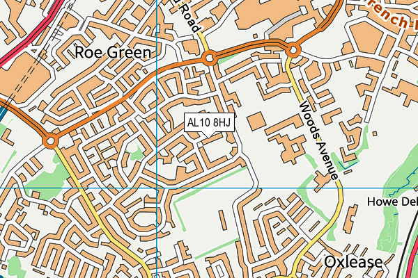 AL10 8HJ map - OS VectorMap District (Ordnance Survey)
