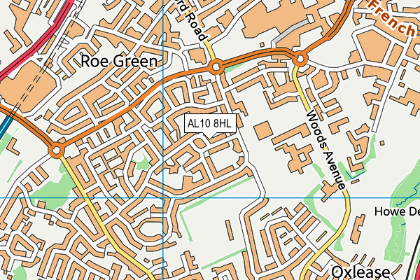 AL10 8HL map - OS VectorMap District (Ordnance Survey)