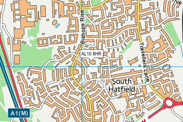 AL10 8HR map - OS VectorMap District (Ordnance Survey)