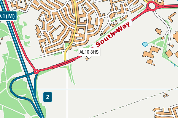 AL10 8HS map - OS VectorMap District (Ordnance Survey)