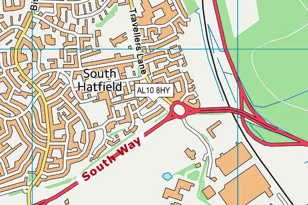 AL10 8HY map - OS VectorMap District (Ordnance Survey)