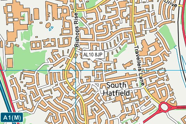 AL10 8JP map - OS VectorMap District (Ordnance Survey)