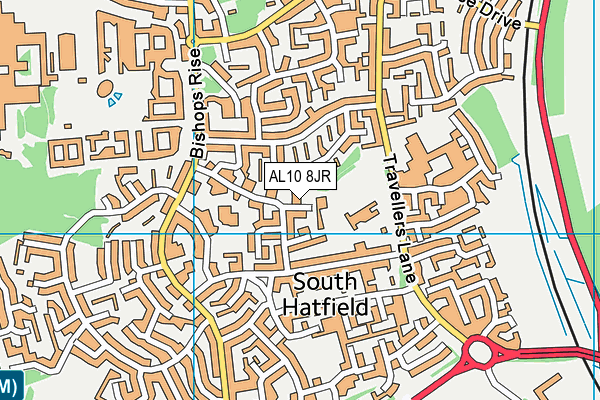 AL10 8JR map - OS VectorMap District (Ordnance Survey)