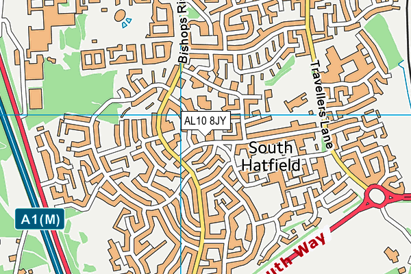 AL10 8JY map - OS VectorMap District (Ordnance Survey)