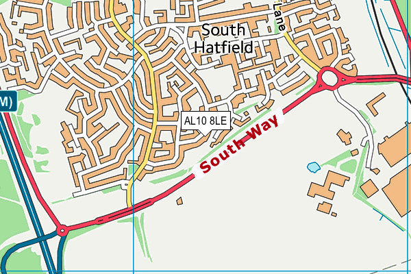 AL10 8LE map - OS VectorMap District (Ordnance Survey)