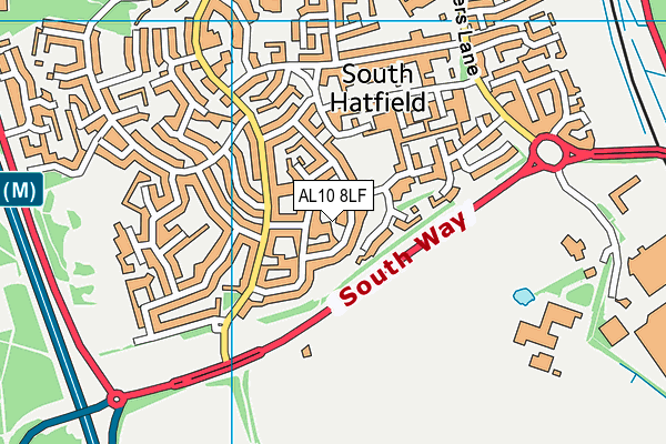 AL10 8LF map - OS VectorMap District (Ordnance Survey)