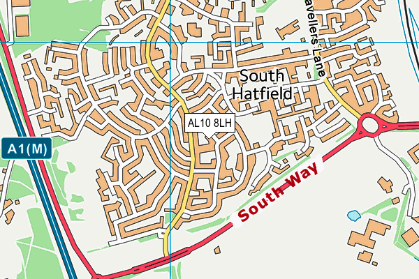 AL10 8LH map - OS VectorMap District (Ordnance Survey)