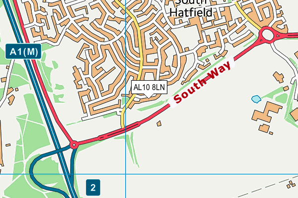 AL10 8LN map - OS VectorMap District (Ordnance Survey)