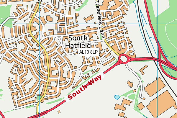 AL10 8LP map - OS VectorMap District (Ordnance Survey)