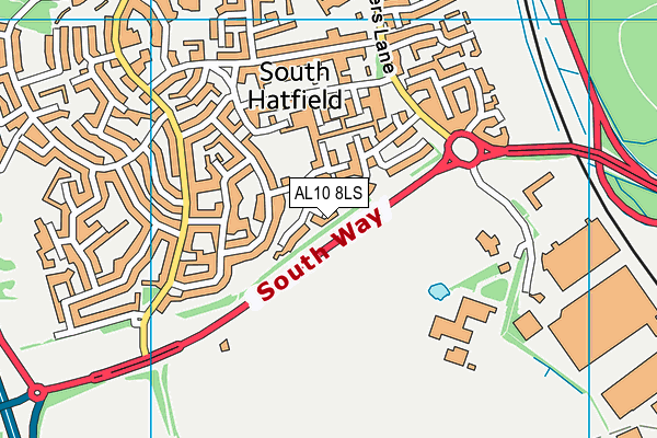 AL10 8LS map - OS VectorMap District (Ordnance Survey)