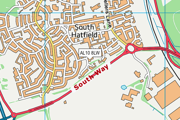 AL10 8LW map - OS VectorMap District (Ordnance Survey)