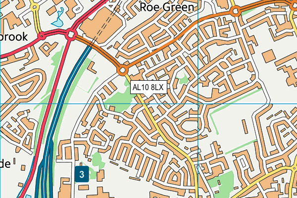 AL10 8LX map - OS VectorMap District (Ordnance Survey)