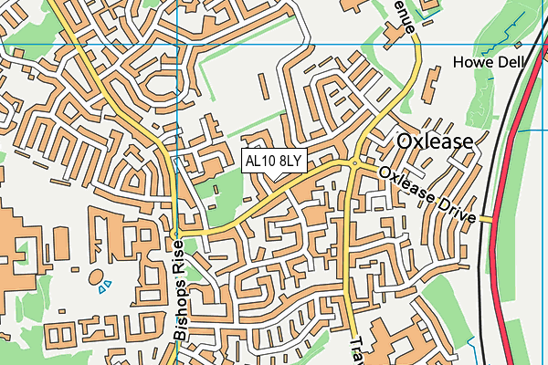 AL10 8LY map - OS VectorMap District (Ordnance Survey)