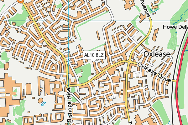 AL10 8LZ map - OS VectorMap District (Ordnance Survey)