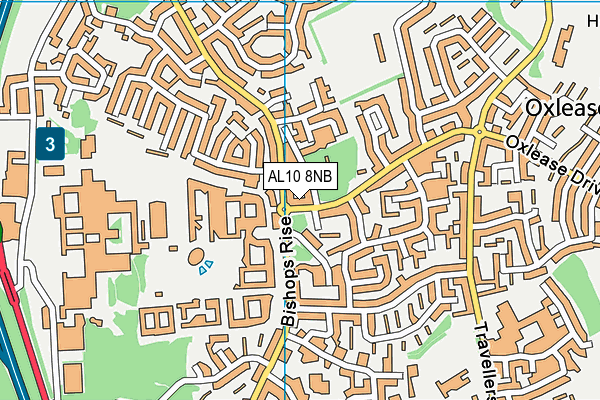 AL10 8NB map - OS VectorMap District (Ordnance Survey)