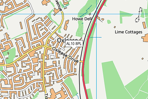 AL10 8PL map - OS VectorMap District (Ordnance Survey)