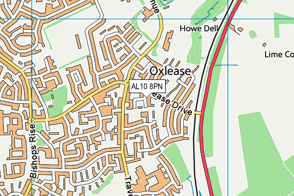 AL10 8PN map - OS VectorMap District (Ordnance Survey)