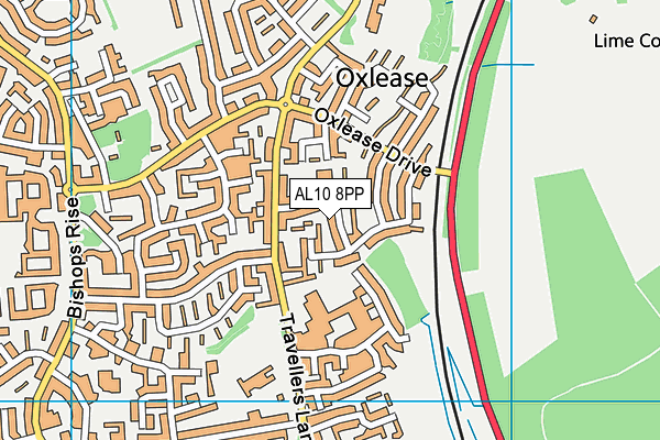 AL10 8PP map - OS VectorMap District (Ordnance Survey)