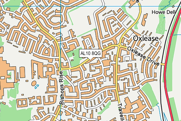 AL10 8QG map - OS VectorMap District (Ordnance Survey)