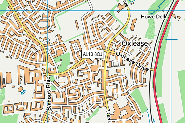 AL10 8QJ map - OS VectorMap District (Ordnance Survey)
