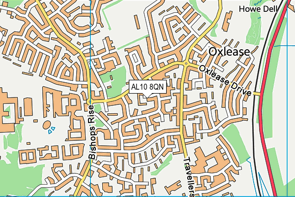 AL10 8QN map - OS VectorMap District (Ordnance Survey)