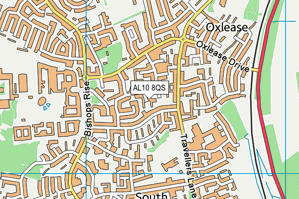 AL10 8QS map - OS VectorMap District (Ordnance Survey)