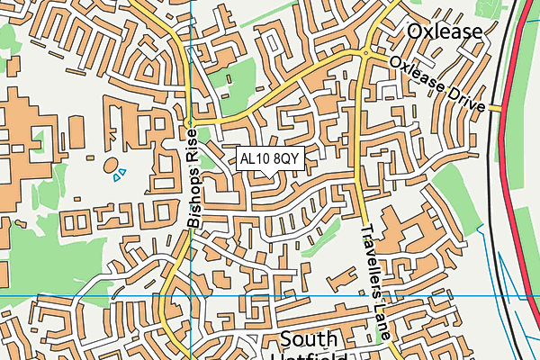 AL10 8QY map - OS VectorMap District (Ordnance Survey)