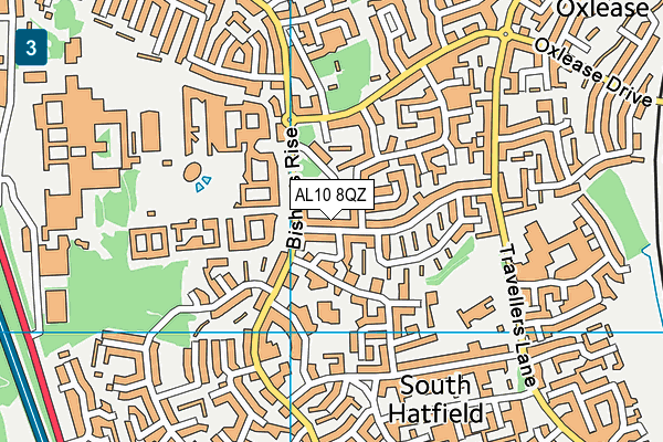 AL10 8QZ map - OS VectorMap District (Ordnance Survey)