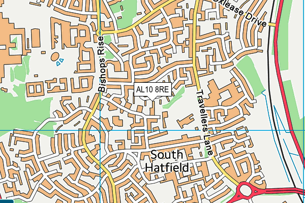 AL10 8RE map - OS VectorMap District (Ordnance Survey)