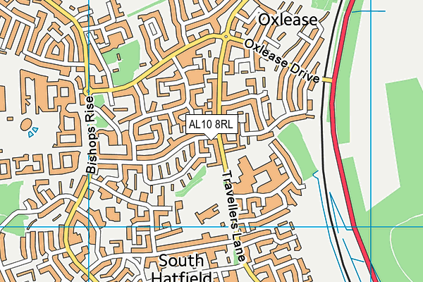 AL10 8RL map - OS VectorMap District (Ordnance Survey)