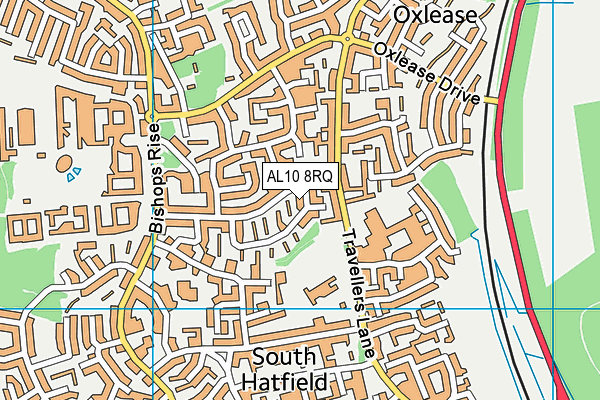 AL10 8RQ map - OS VectorMap District (Ordnance Survey)