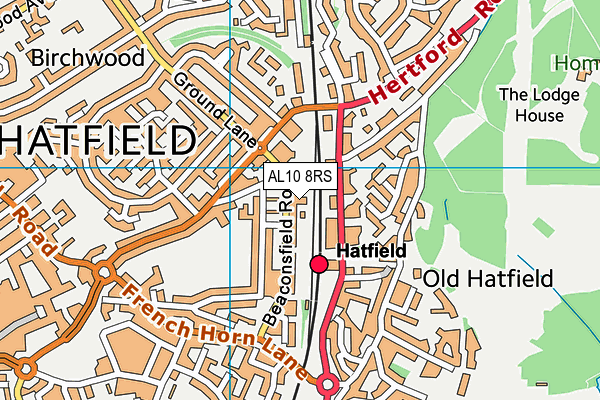 AL10 8RS map - OS VectorMap District (Ordnance Survey)